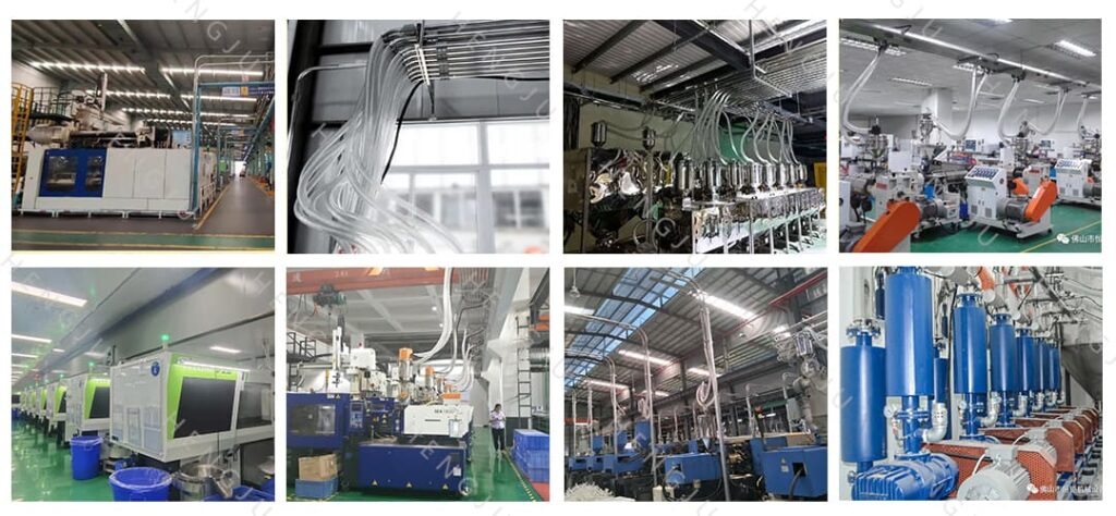 Case sharing of central conveying system in injection molding industry
