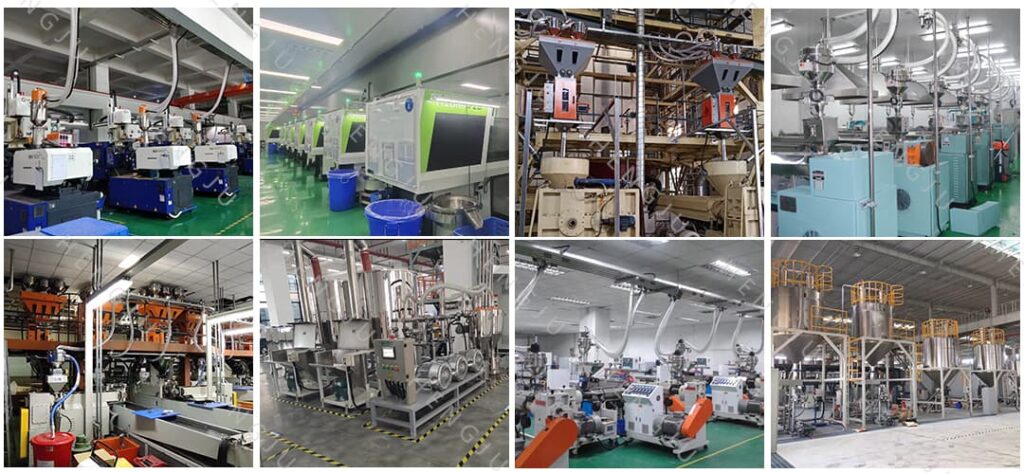 Application cases of central conveying system in injection molding, film blowing, extrusion and granulation industries