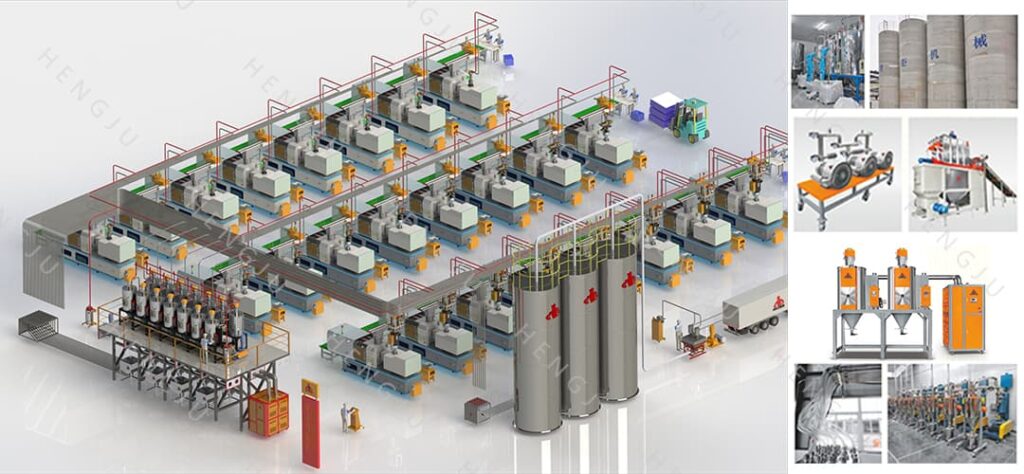 Digital factory design diagram of central conveying system