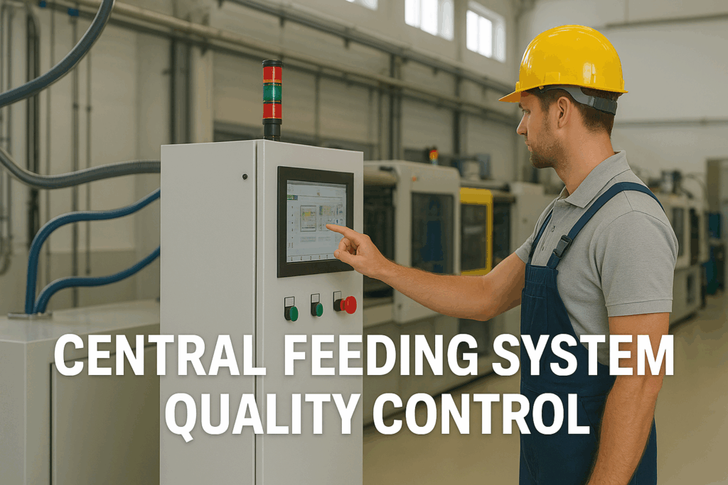 Automated central feeding system improving material accuracy and product consistency in a plastic workshop.